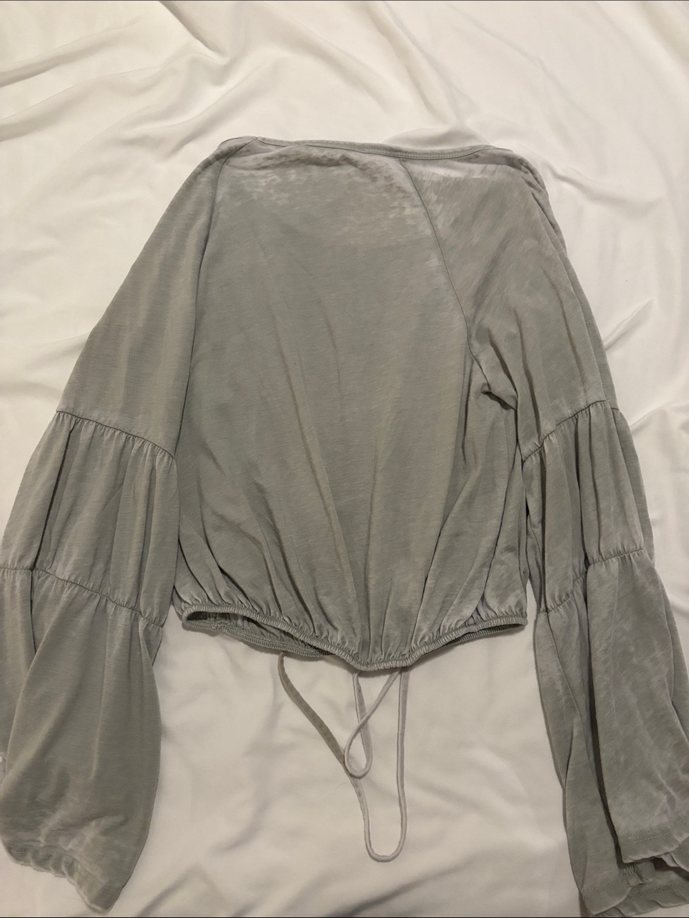 Peach Love California Light Green Cropped Long-Sleeve Top - Picture 3 of 4